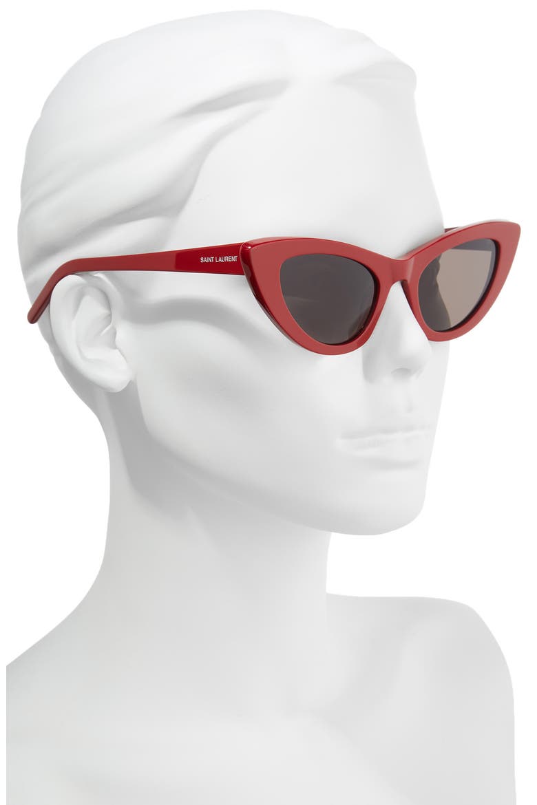 Lily 52mm Cat Eye Sunglasses, Alternate, color, RED