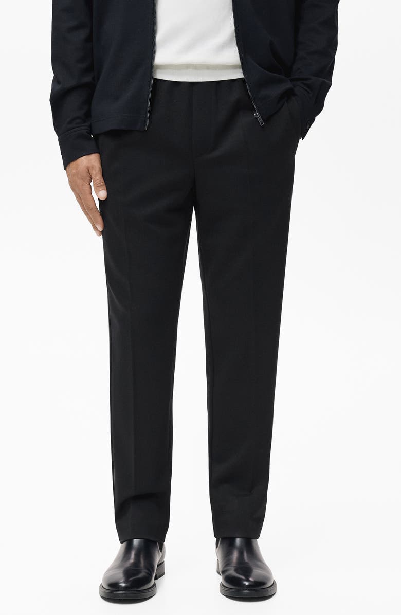 MANGO Drawstring Pants, Main, color, Black