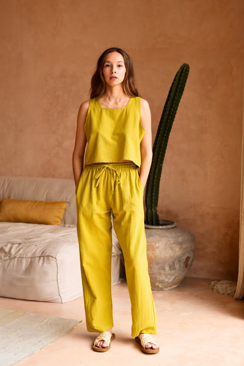 Becca Linen Pants, Alternate, color, Lemongrass