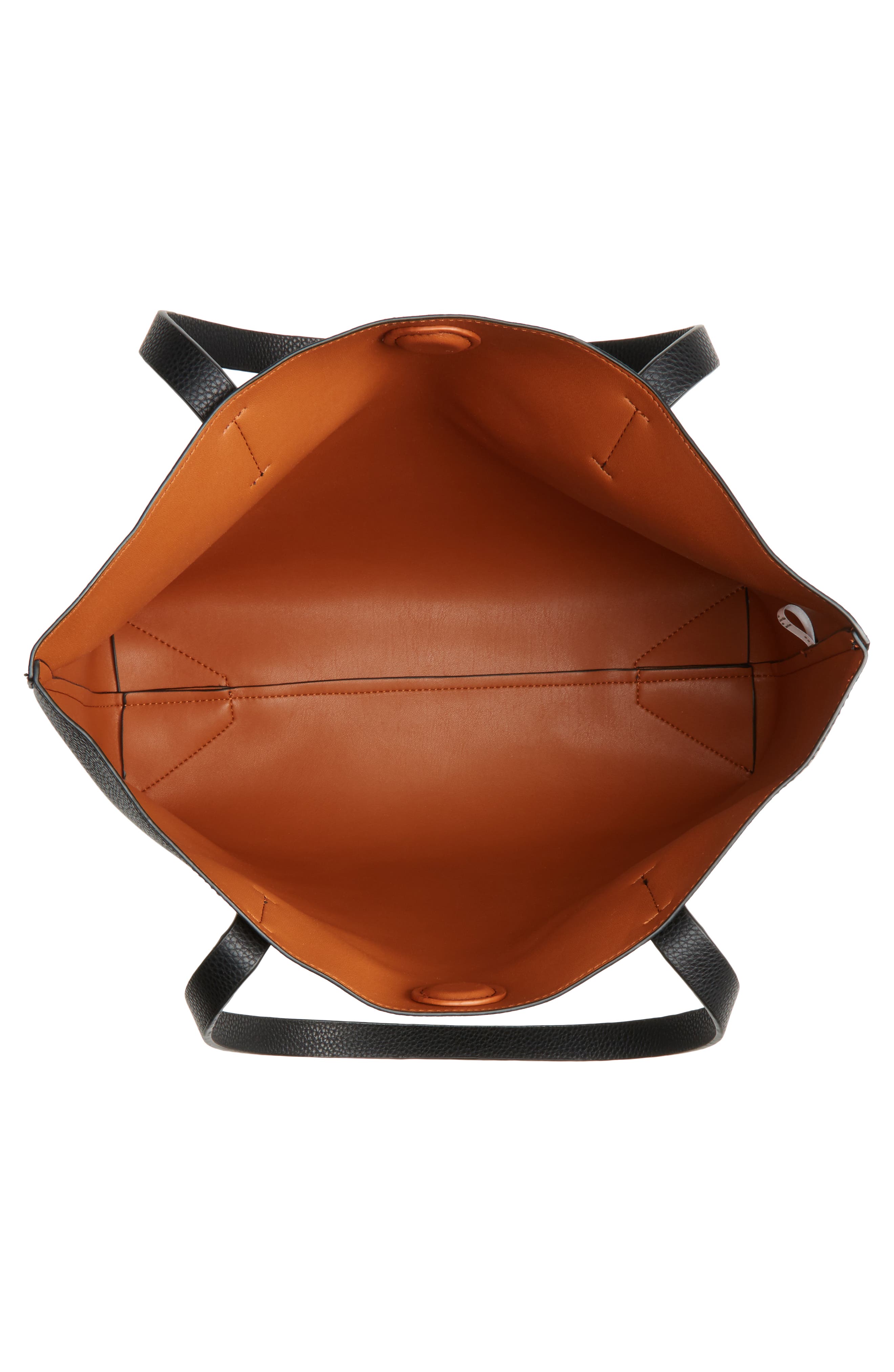 BP. Contrast Lining Faux Leather Tote, Alternate, color, 