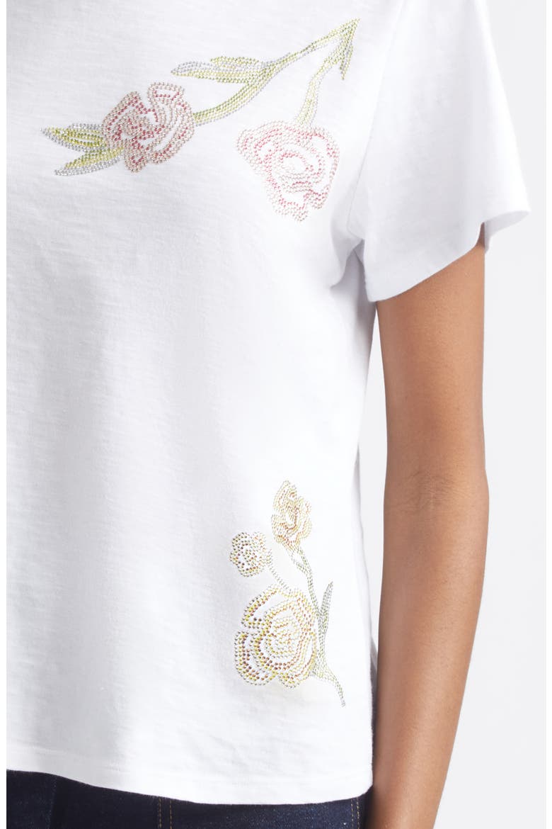 Floral Embellished T-Shirt, Alternate, color, WHITE