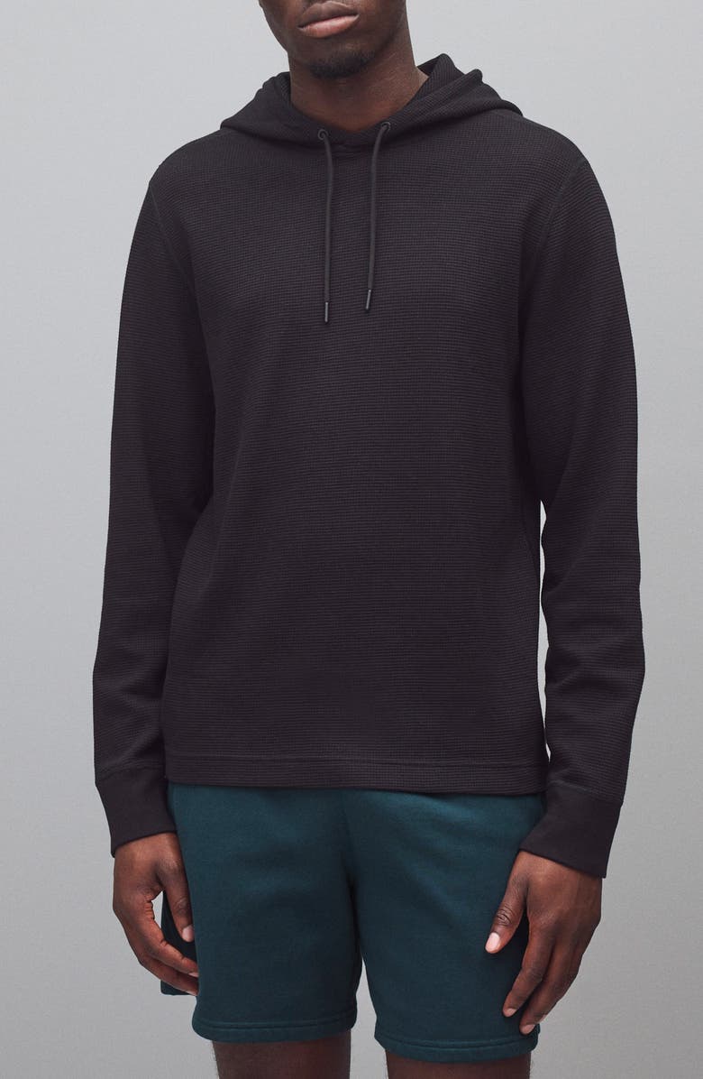 Reigning Champ Lightweight Waffle Stitch Hoodie, Main, color, Black