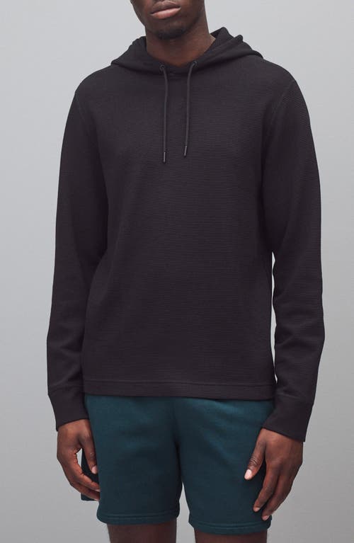 Reigning Champ Lightweight Waffle Stitch Hoodie In Black