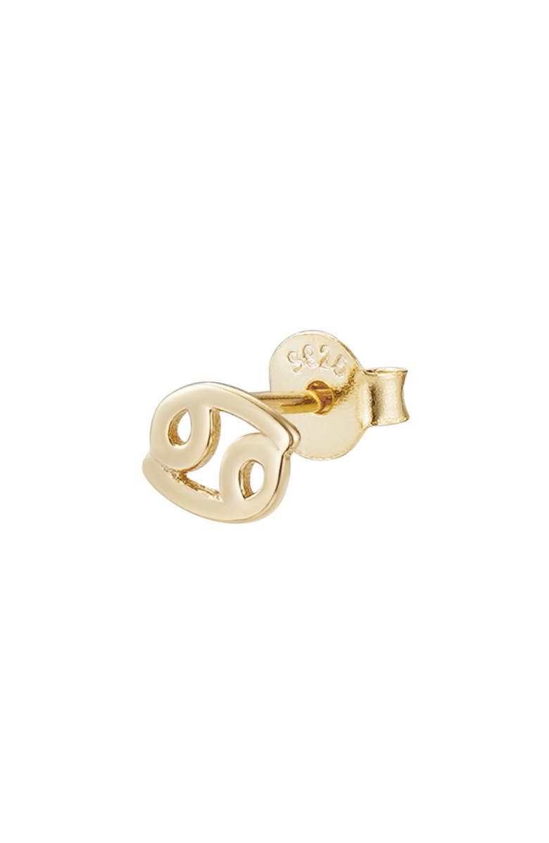 ADORNIA FINE Zodiac Sign 925 Sterling Silver Stud Earring, Main, color, Gold-Cancer