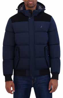 Nautica Water Resistant Mixed Media Bomber Jacket