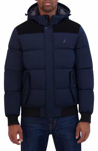 Nautica Water Resistant Mixed Media Bomber Jacket