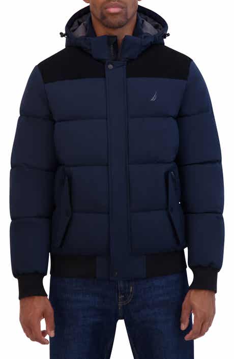 Nautica Water Resistant Mixed Media Bomber Jacket