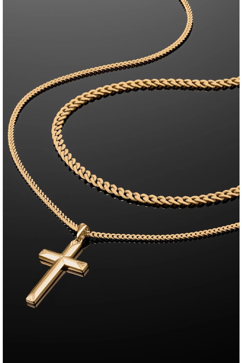 Cross Pendant Necklace, Alternate, color, 14K GOLD