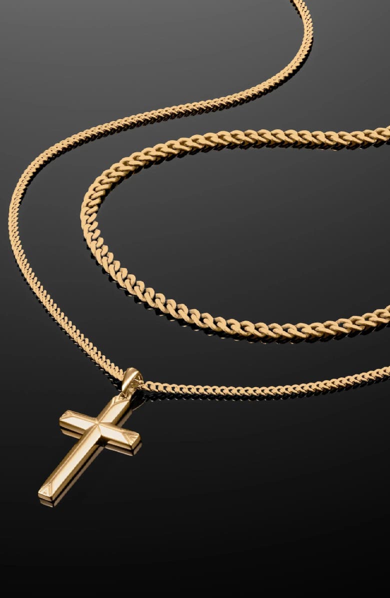 Vincero Men's Cross Pendant Necklace, Alternate, color, 14K Gold
