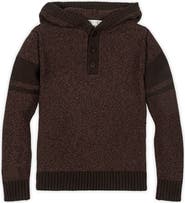 Hope & Henry Kids' Organic Long Sleeve Hooded Henley Sweater