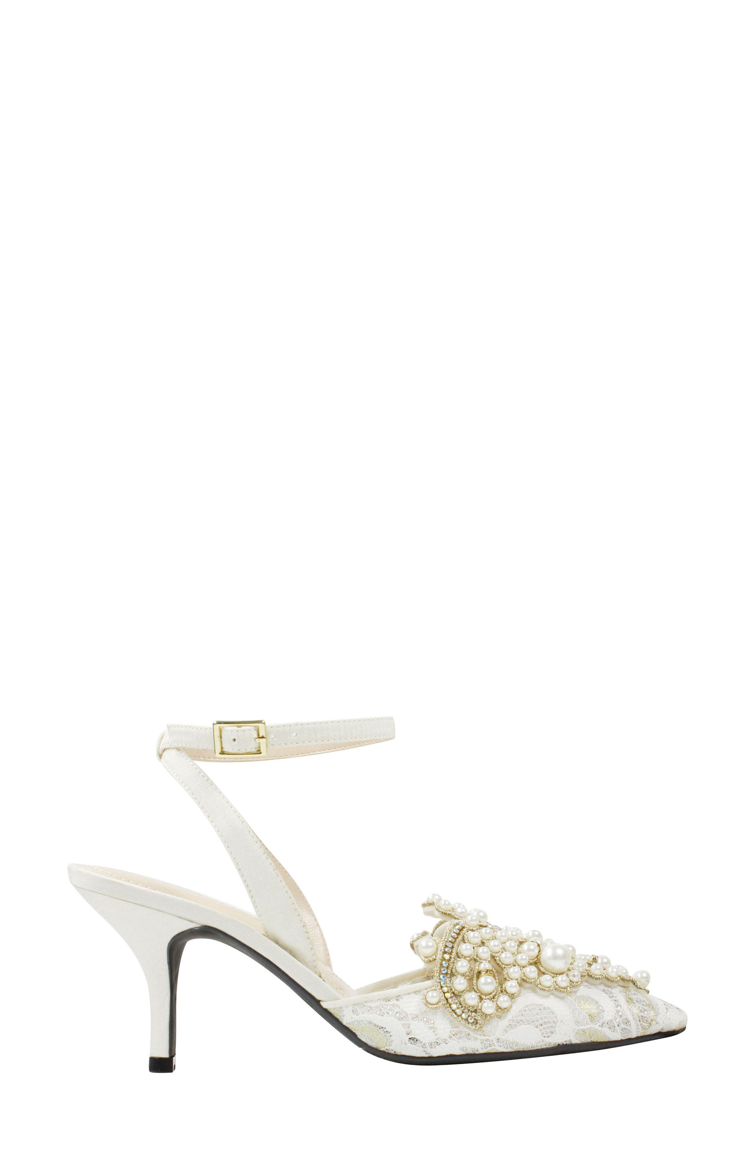 Desdemona Pointed Toe Pump, Alternate, color, IVORY/ WHITE FABRIC