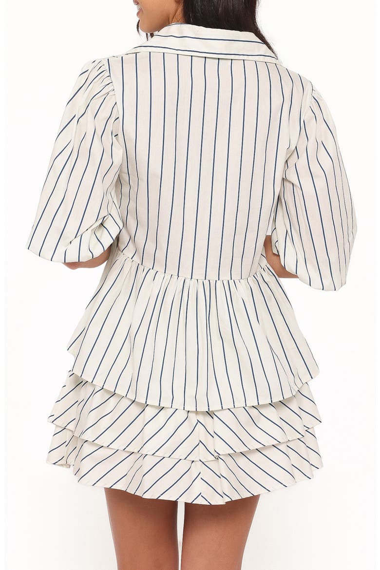 Thomas Striped Peplum Cotton Top, Alternate, color, YELLOW/ BLUE STRIPE