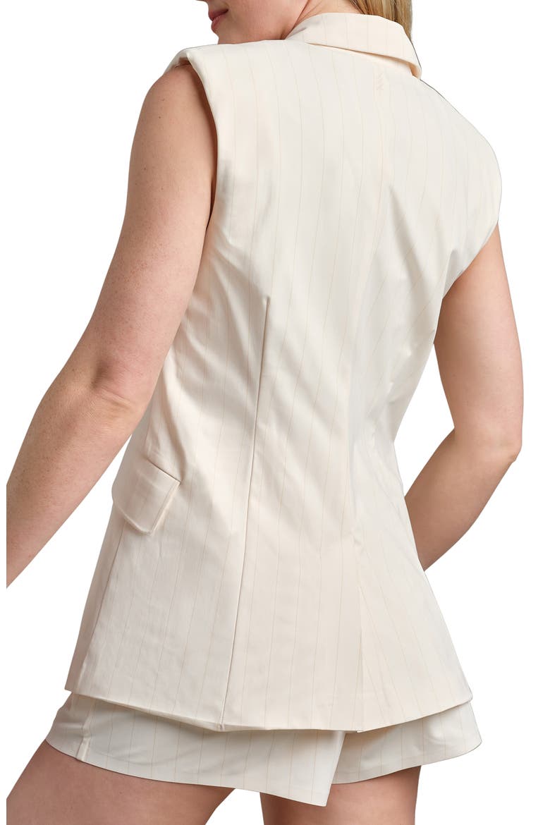 Commuter Sleeveless Blazer, Alternate, color, IVORY PINSTRIPE