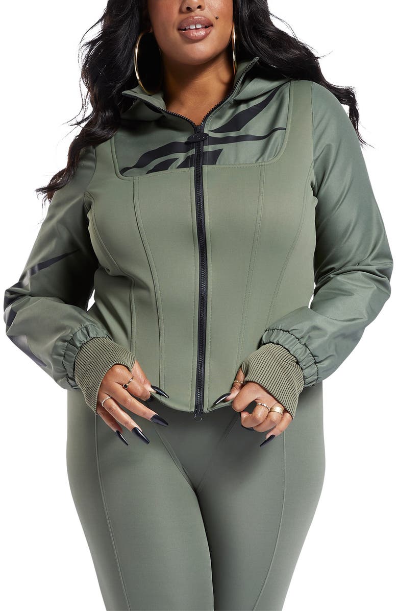 Reebok x Cardi B. Corset Seam Hoodie, Main, color,