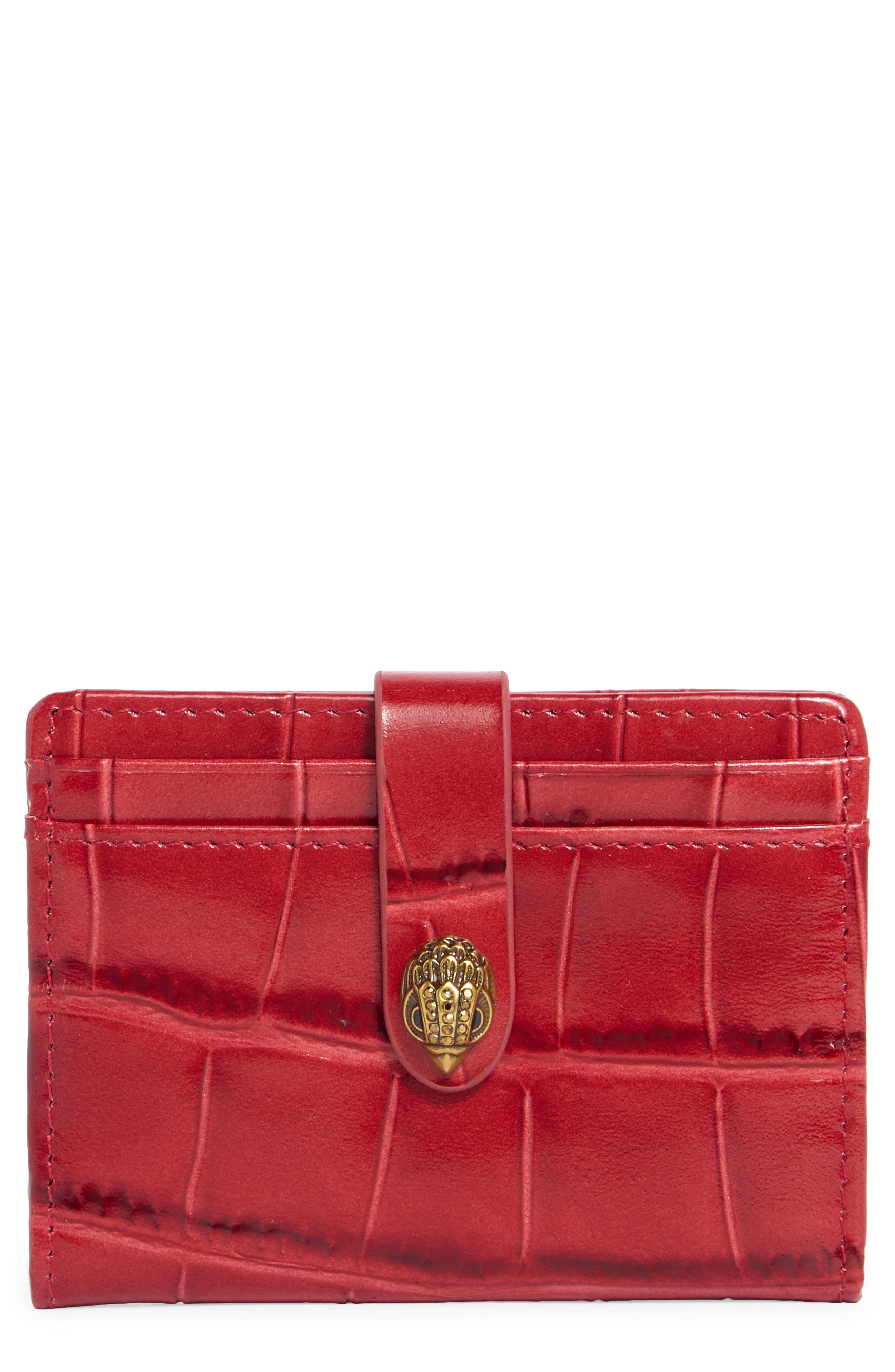 Kurt Geiger London Kensington Snap Flap Card Croc Embossed Wallet