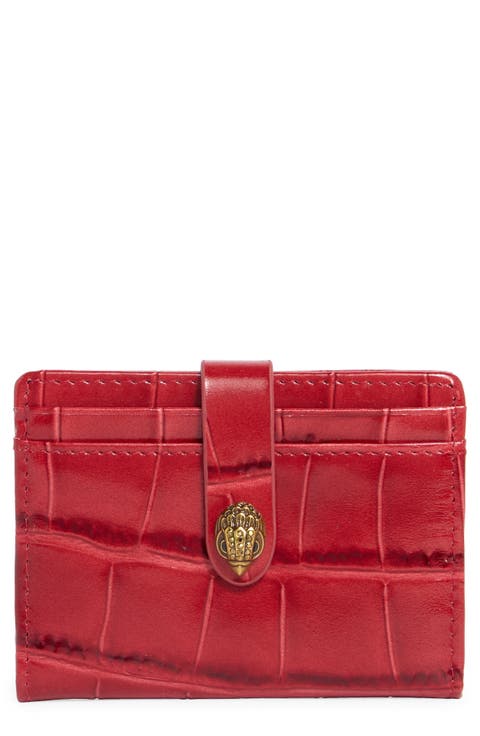 Kensington Snap Flap Card Croc Embossed Wallet