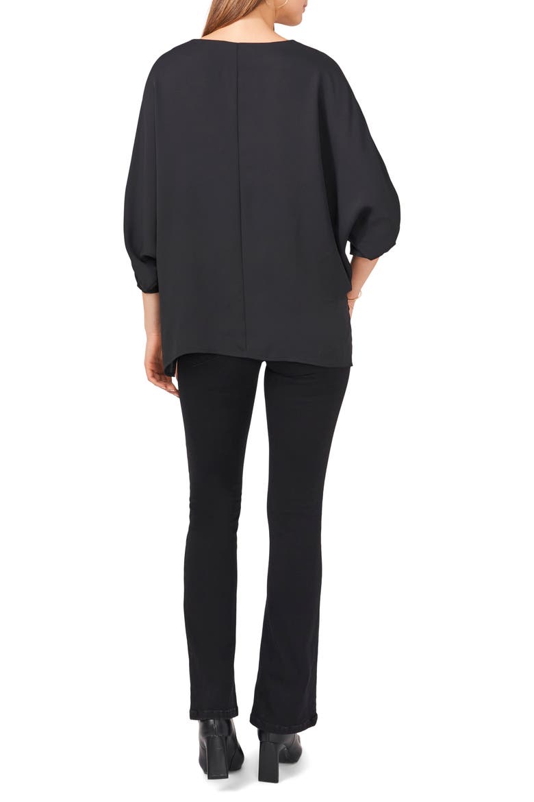 Roll Tab Sleeve Tunic Top, Alternate, color, RICH BLACK