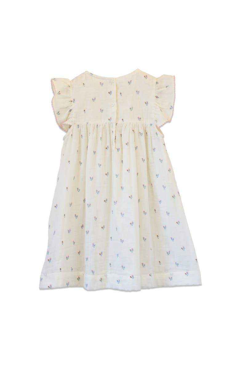 Beet World Hannah Dress with Flutter Sleeves, Alternate, color, Off White