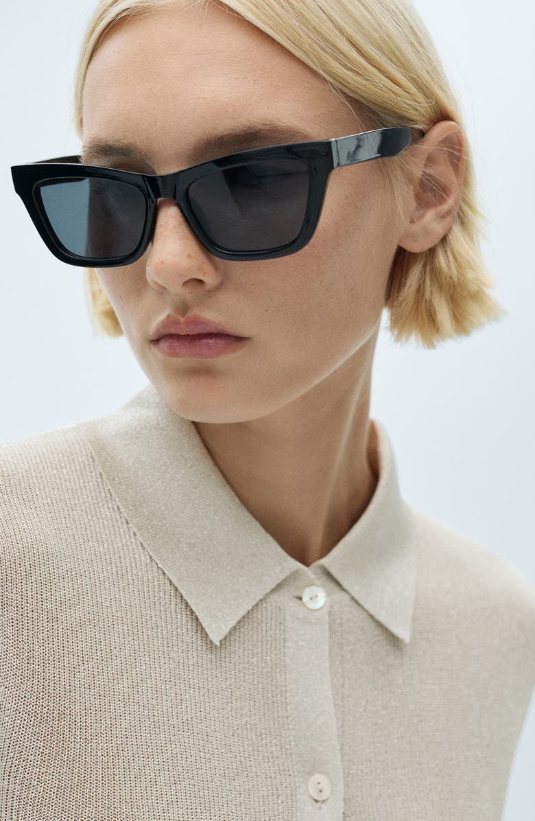 MANGO Metallic Button-Up Shirt, Alternate, color,