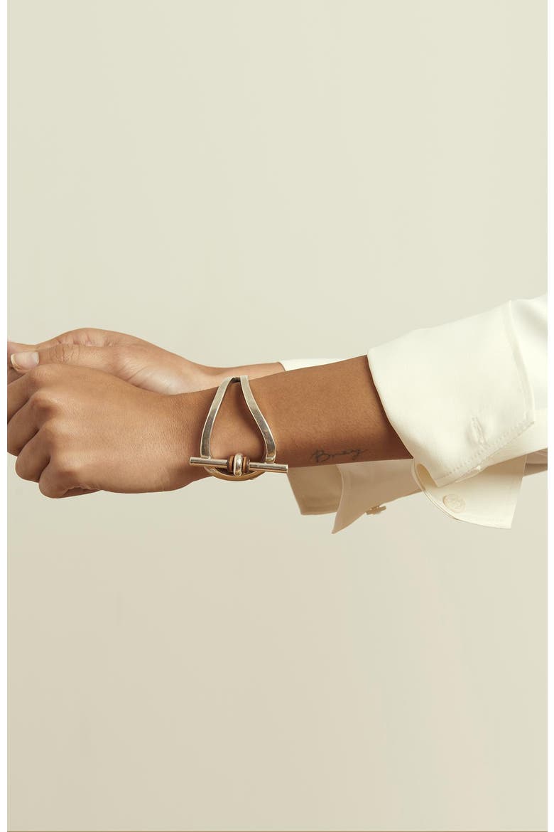 Laurel Leather Bracelet, Alternate, color, Silver