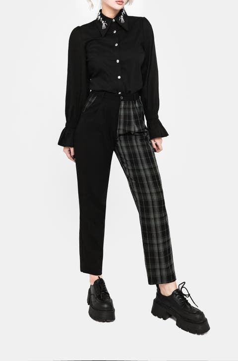 Checkmate High Waist Tapered Trousers
