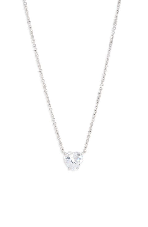 Modern Love Cubic Zirconia Heart Pendant Necklace