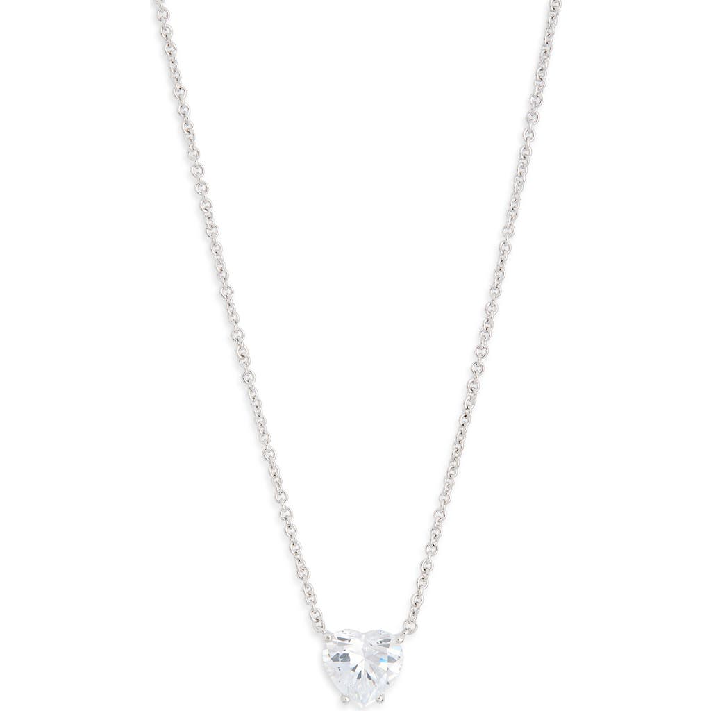 Nadri Modern Love Cubic Zirconia Heart Pendant Necklace In Metallic