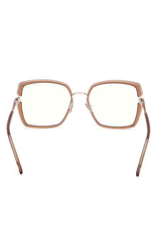 TOM FORD TOM FORD 55MM SQUARE BLUE LIGHT BLOCKING OPTICAL GLASSES