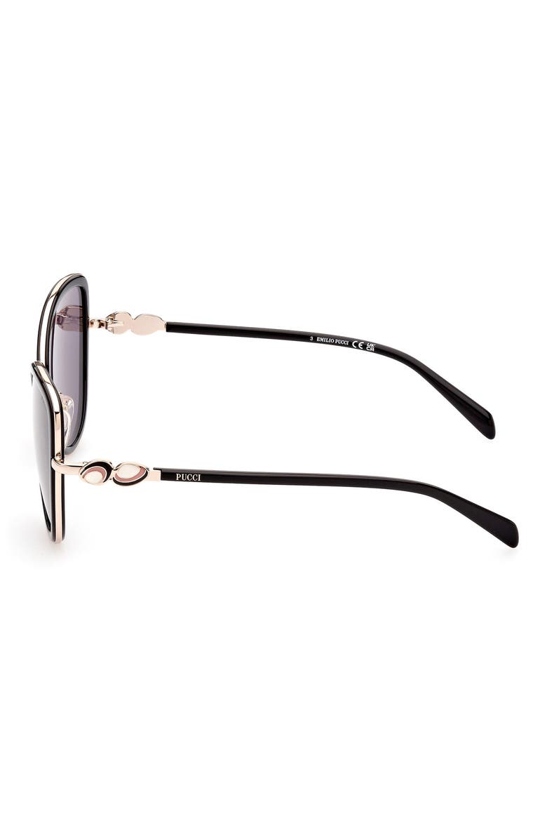 57mm Cat Eye Sunglasses, Alternate, color, BLACK/ OTHER / SMOKE