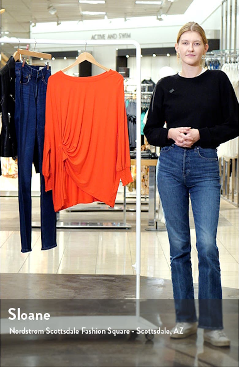 Oversize Long Sleeve Twist Front Top, sales video thumbnail