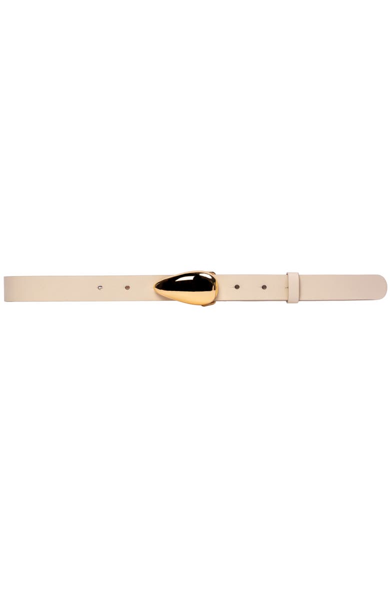 BLACK SUEDE STUDIO Bean Belt, Main, color, Cream Leather / Gold