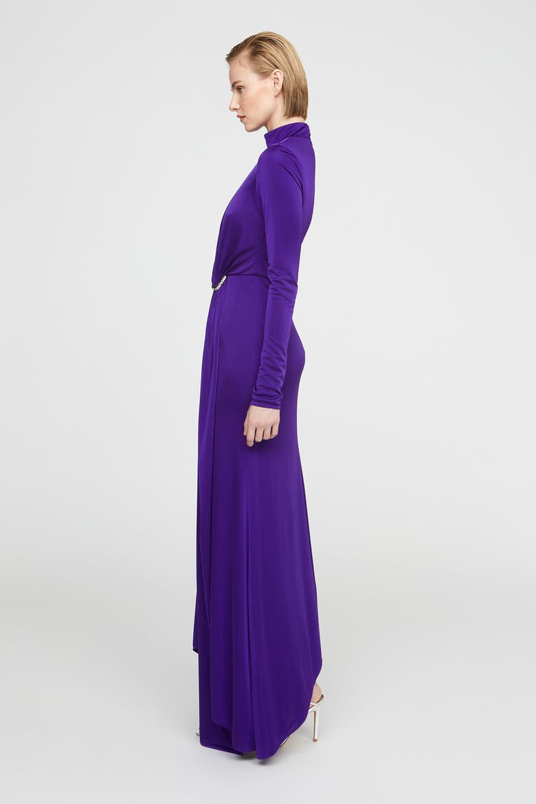 Mya Long Sleeve Jersey Dress, Alternate, color, Blue Violet