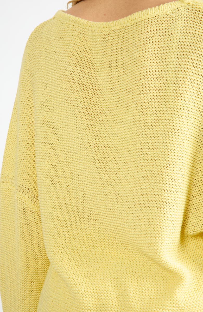 Viens Avec Moi Lightweight Relaxed Fit Sweater, Alternate, color, Yellow