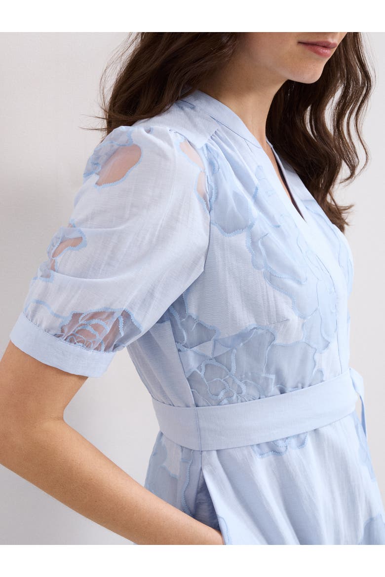 Queenie Belted Midi Dress, Alternate, color, Blue