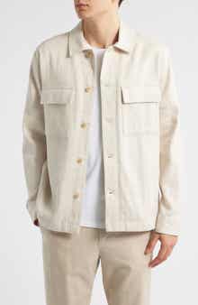 Vince Linen & Cotton Button-Up Shirt Jacket