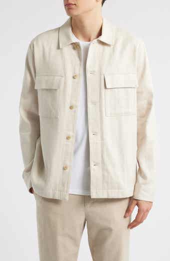 Vince Linen & Cotton Button-Up Shirt Jacket