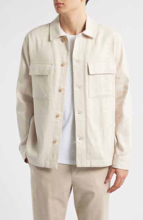 Vince Linen & Cotton Button-Up Shirt Jacket