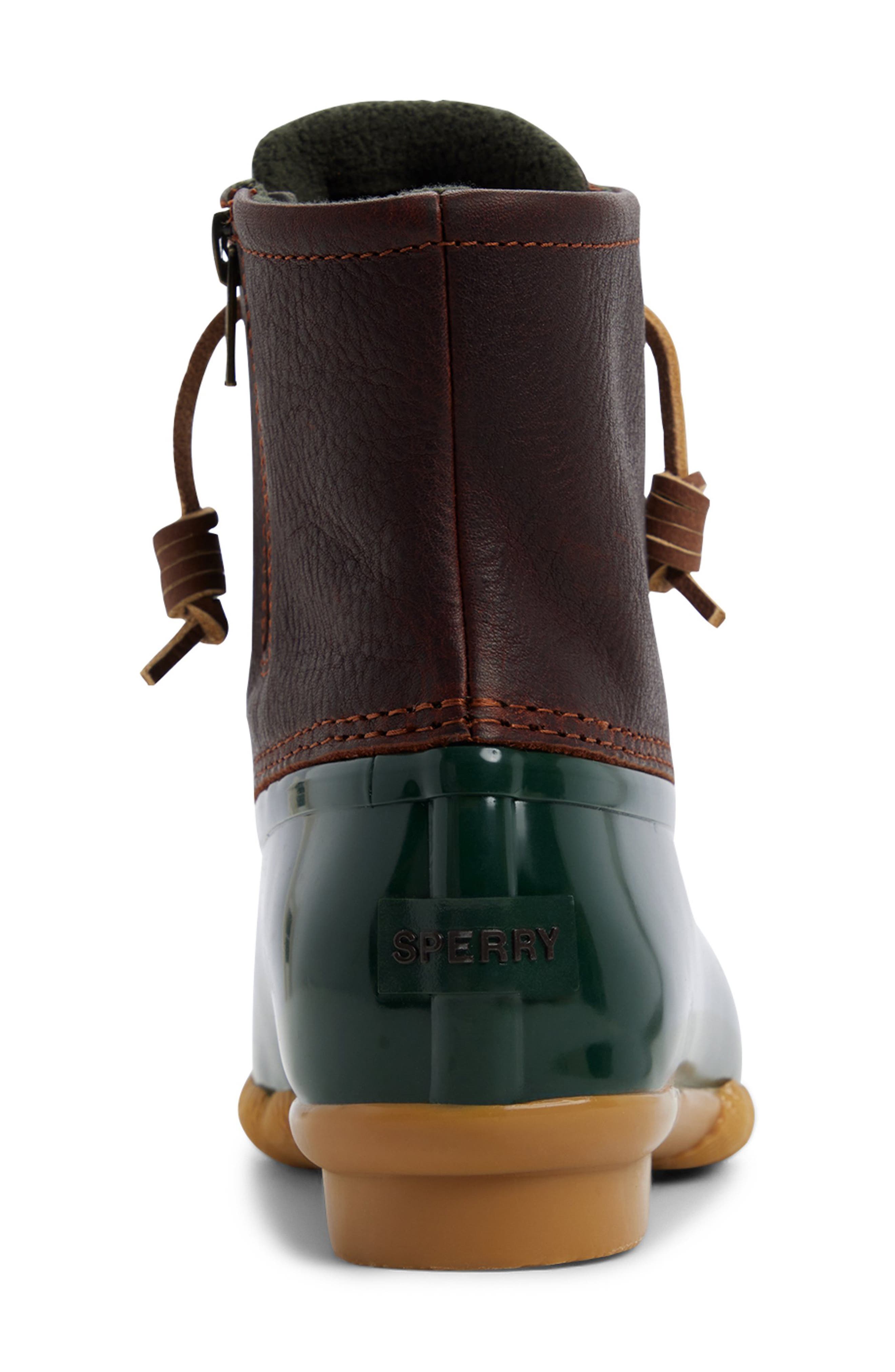 Saltwater Duck Boot, Alternate, color, GREEN/ BROWN