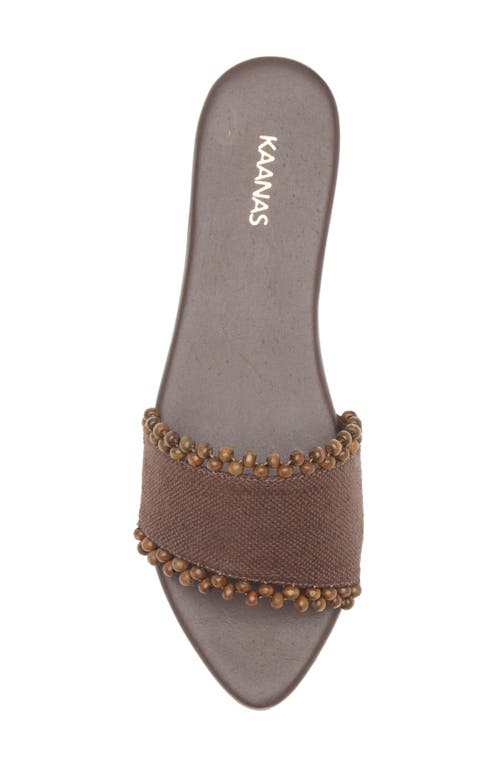 Kaanas Cala Asymmetric Slide Sandal In Chocolate