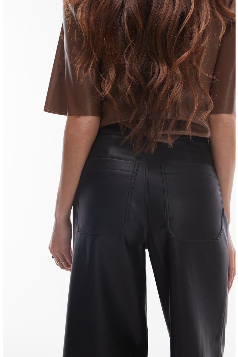 Wide Leg Faux Leather Pants, Alternate, color, BLACK