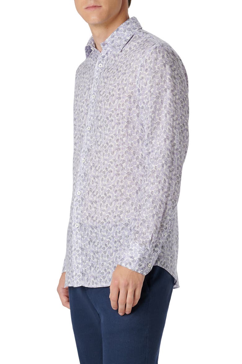 Julian Linen Shaped Fit Button-Up Shirt, Alternate, color, LILAC