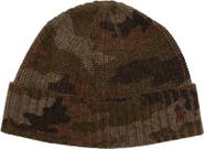 Polo Ralph Lauren Camo Ribbed Wool Blend Beanie
