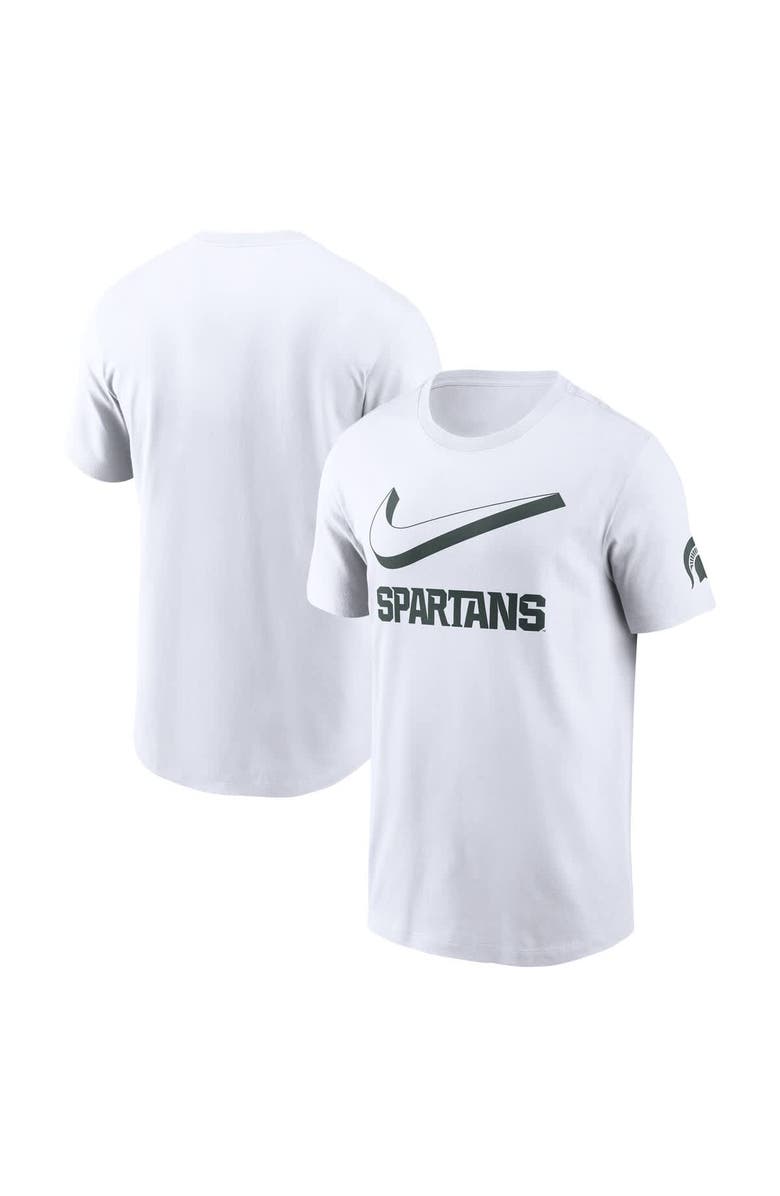Nike Men's Nike White Michigan State Spartans Primetime 2-Hit Swoosh T-Shirt, Main, color, White