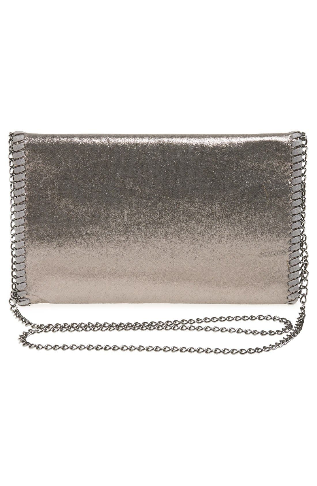 Phase 3 'Metallic Chain' Foldover Clutch, Alternate, color, 