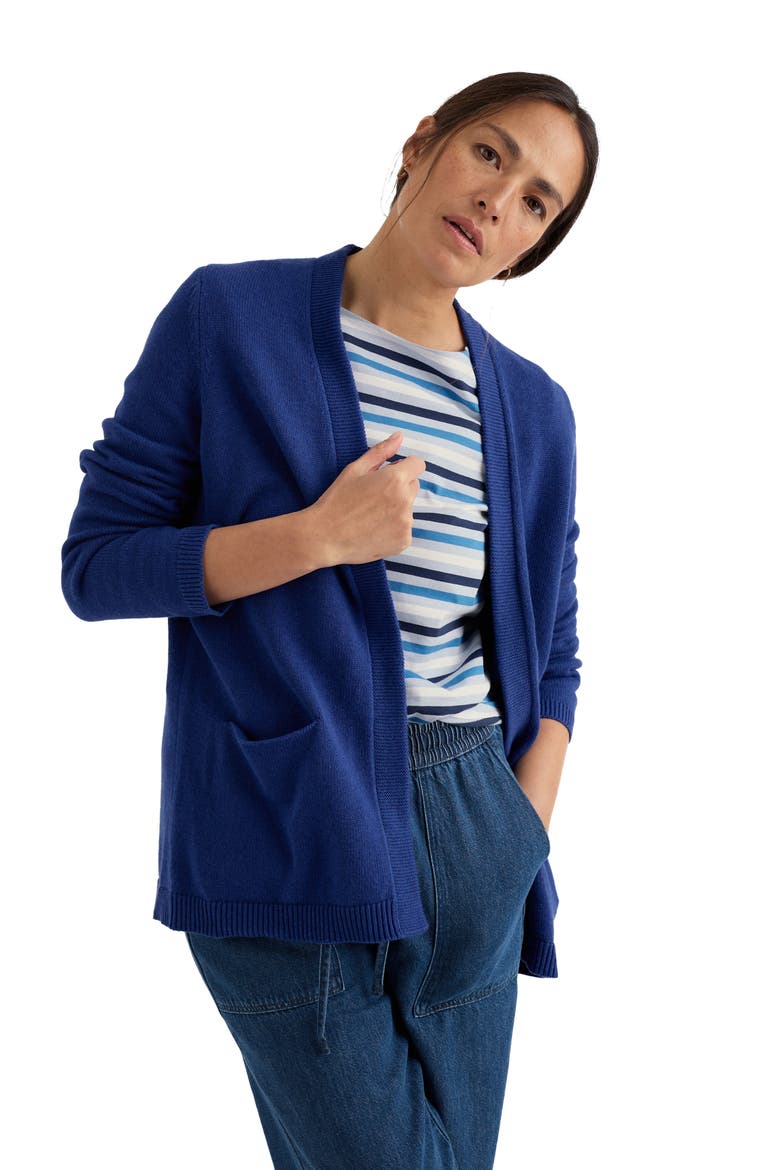 Riverboat Organic Cotton Cardigan, Alternate, color, KNIT MELANGE BRIGHT MARINE
