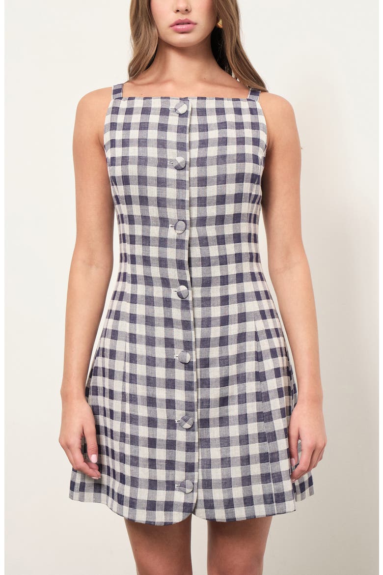 Amanda Gingham Minidress, Alternate, color, NAVY GINGHAM