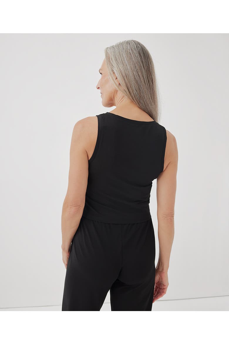 Organic Cotton Cool Stretch Fitted Lounge Tank, Alternate, color, Black