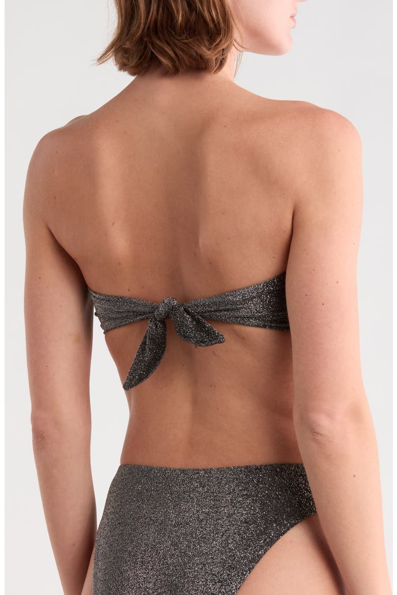 Hudson Strapless Bandeau Bikini Top, Alternate, color, SPARKLE BLACK