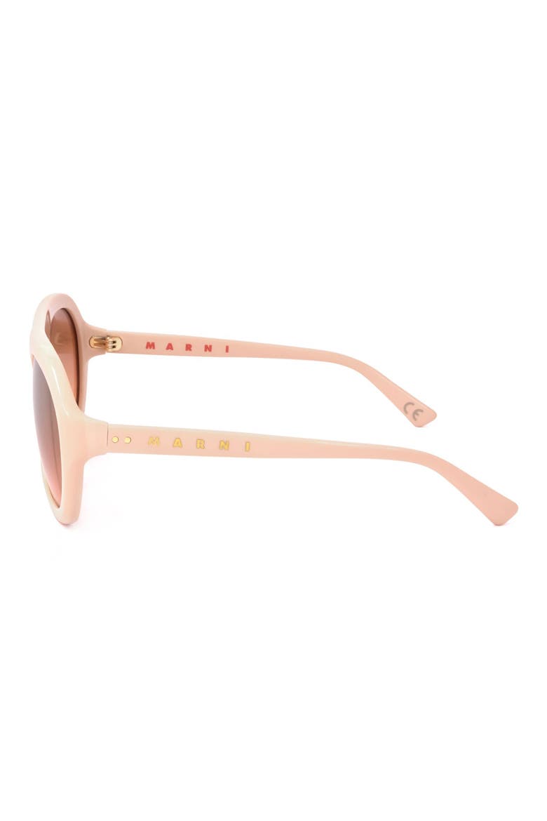57mm Aviator Sunglasses, Alternate, color, BEIGE / GROWN TO PINK