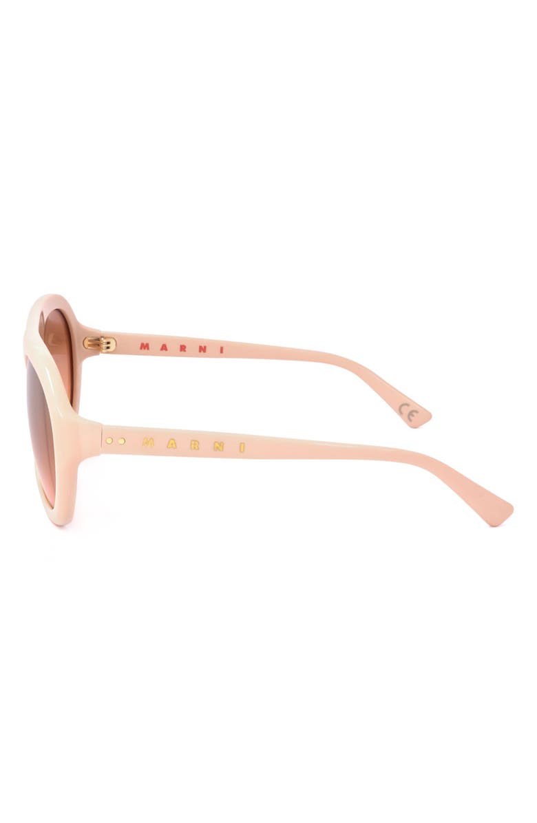 Marni 57mm Aviator Sunglasses, Alternate, color, Beige / Grown To Pink